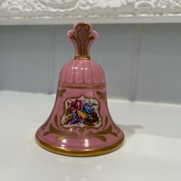 Pink Gold Hand Bell Hand Painted - Picture 1 of 6